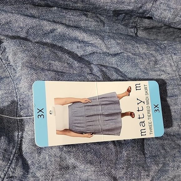NWT Matty m three tiered midi skirt 3X - Picture 3 of 13